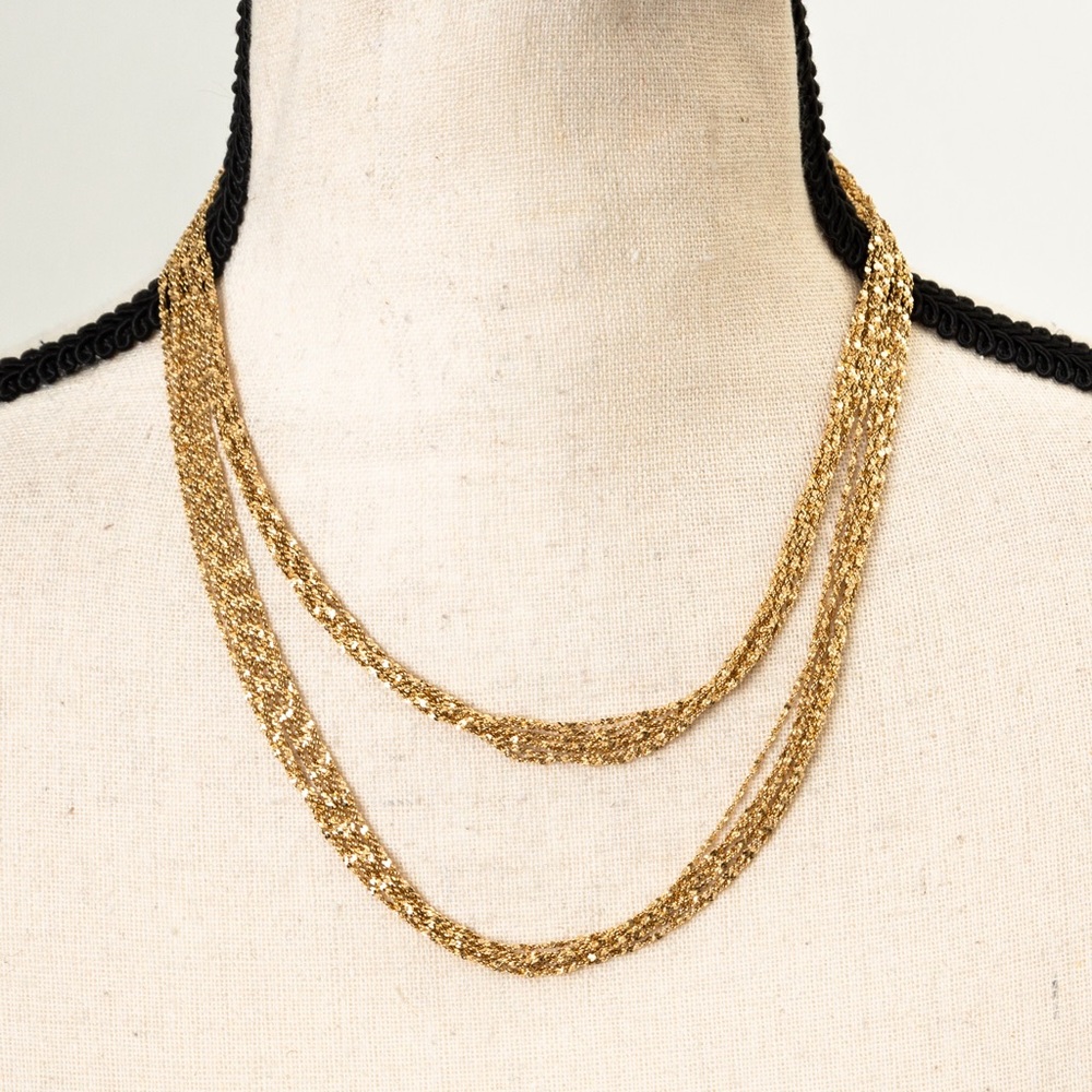 Bellezza 7 strand versatile diamond cut gold over bronze necklace made in Italy